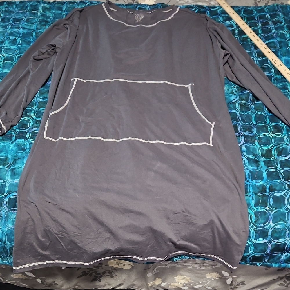 Gray Men's Knee Length  Night Shirt Size XXXL